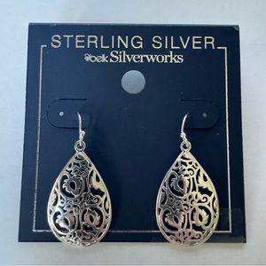 NEW Women’s Sterling Silver by Belk Silverworks Teardrop Earrings NWT